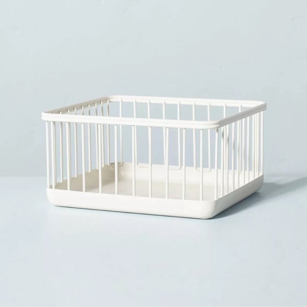 Medium Metal Wire Storage Basket - Hearth & Hand Magnolia - Sour Cream Organizer